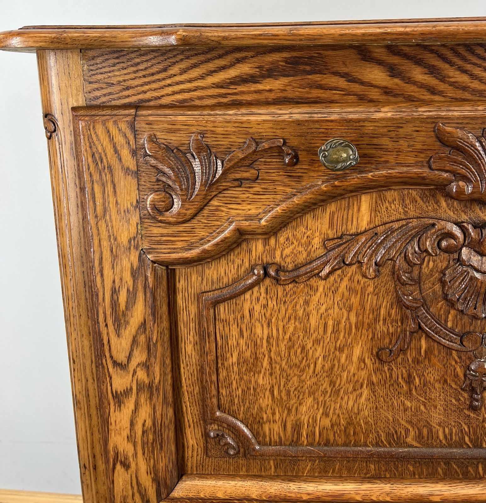 Cabinet Vintage French Louis XVI Oak Carved Drop Front Cupboard Lot 4345 photo buy