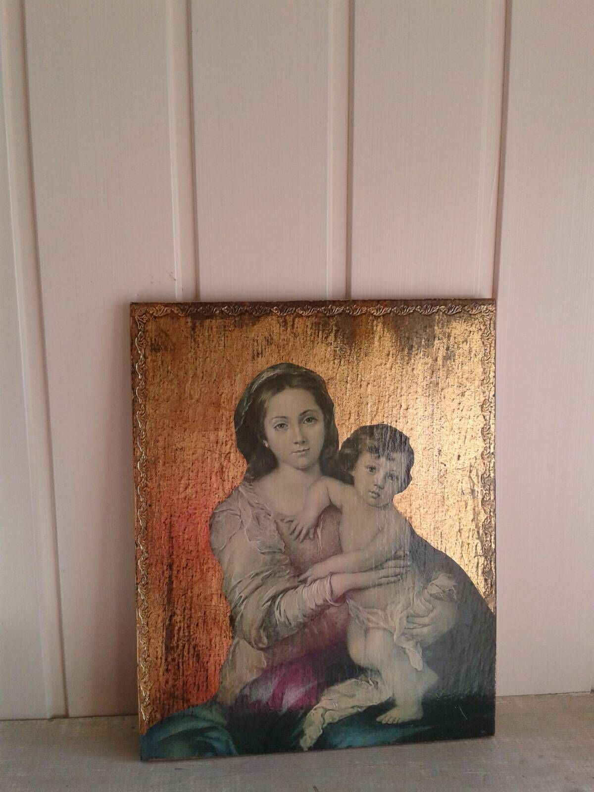 Vintage Madonna And Child Print: Religious Home Altar Decor photo buy