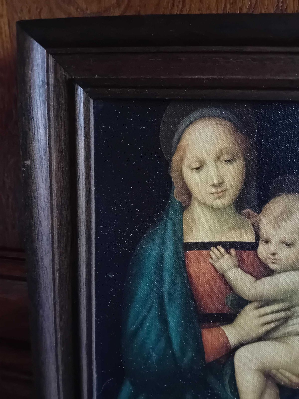 photo for sale Vintage Madonna And Child Religious Prints In Wooden Frames (Set Of 2)