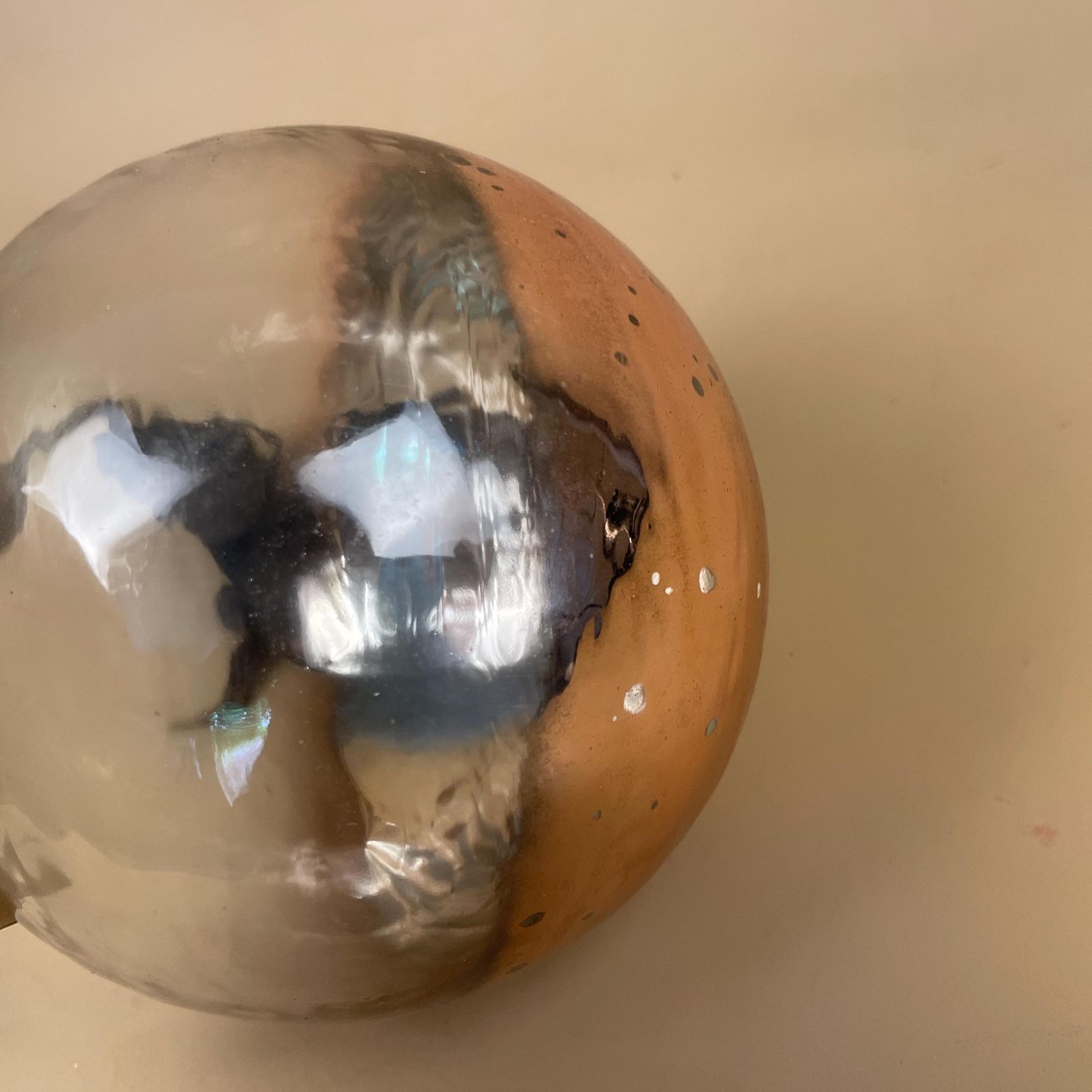 Nkuku Nevasa Glass Giant Bauble Round Clear & Antique Copper Christmas Decoration Eco Friendly Rustic Ornament Holiday Home Decor Gift photo buy