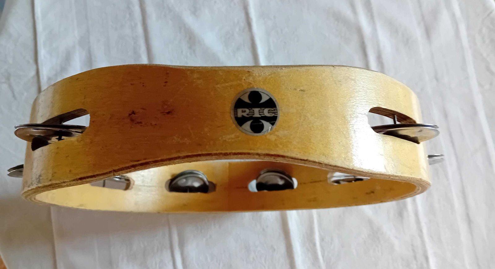Ric Tambourine Handmade Marked Vintage Musical Percussion Instrument photo buy