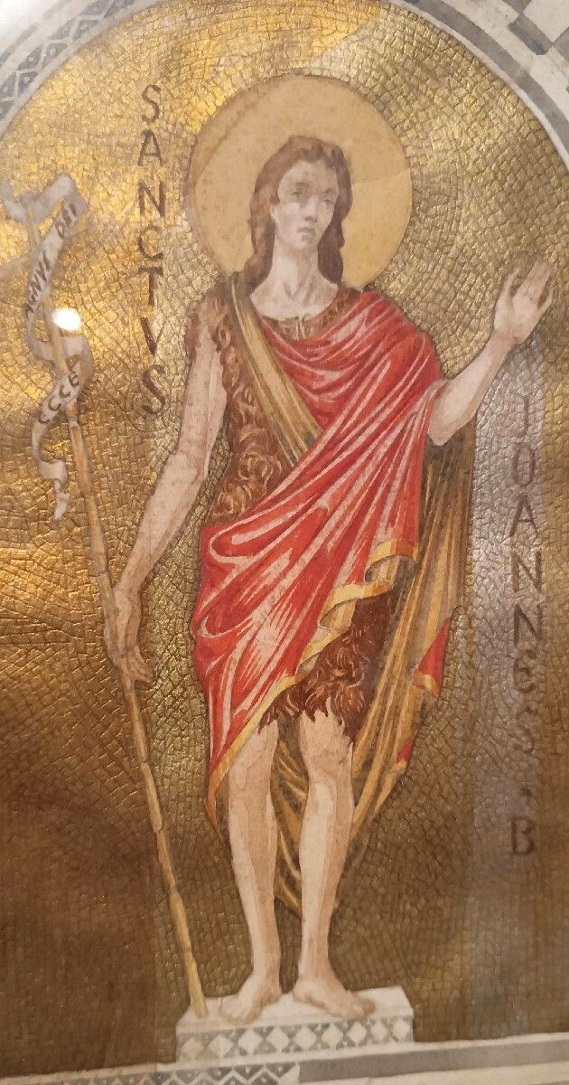 Watercolor On Paper With Frame, Early 1900s, Saint John The Baptist photo vinterior