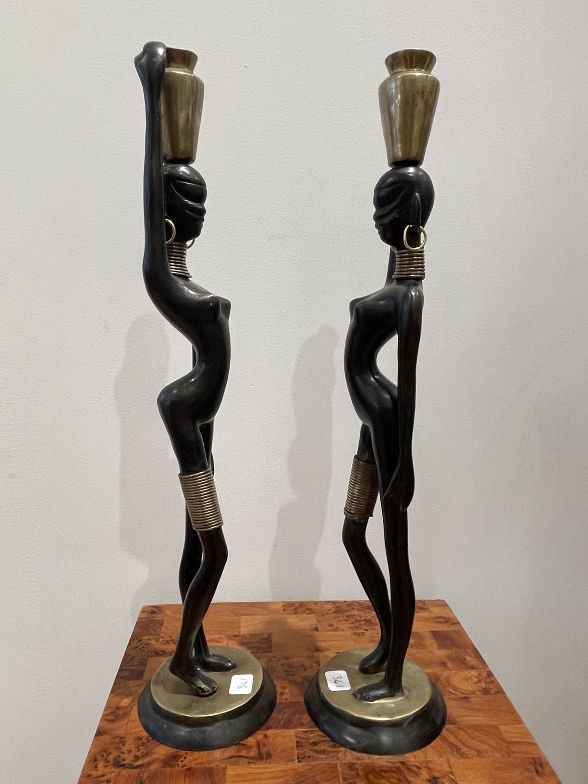Stunning Pair Of African Lady Carrying Water, In The Style Of Karl Hagenauer 1970’s photo Art