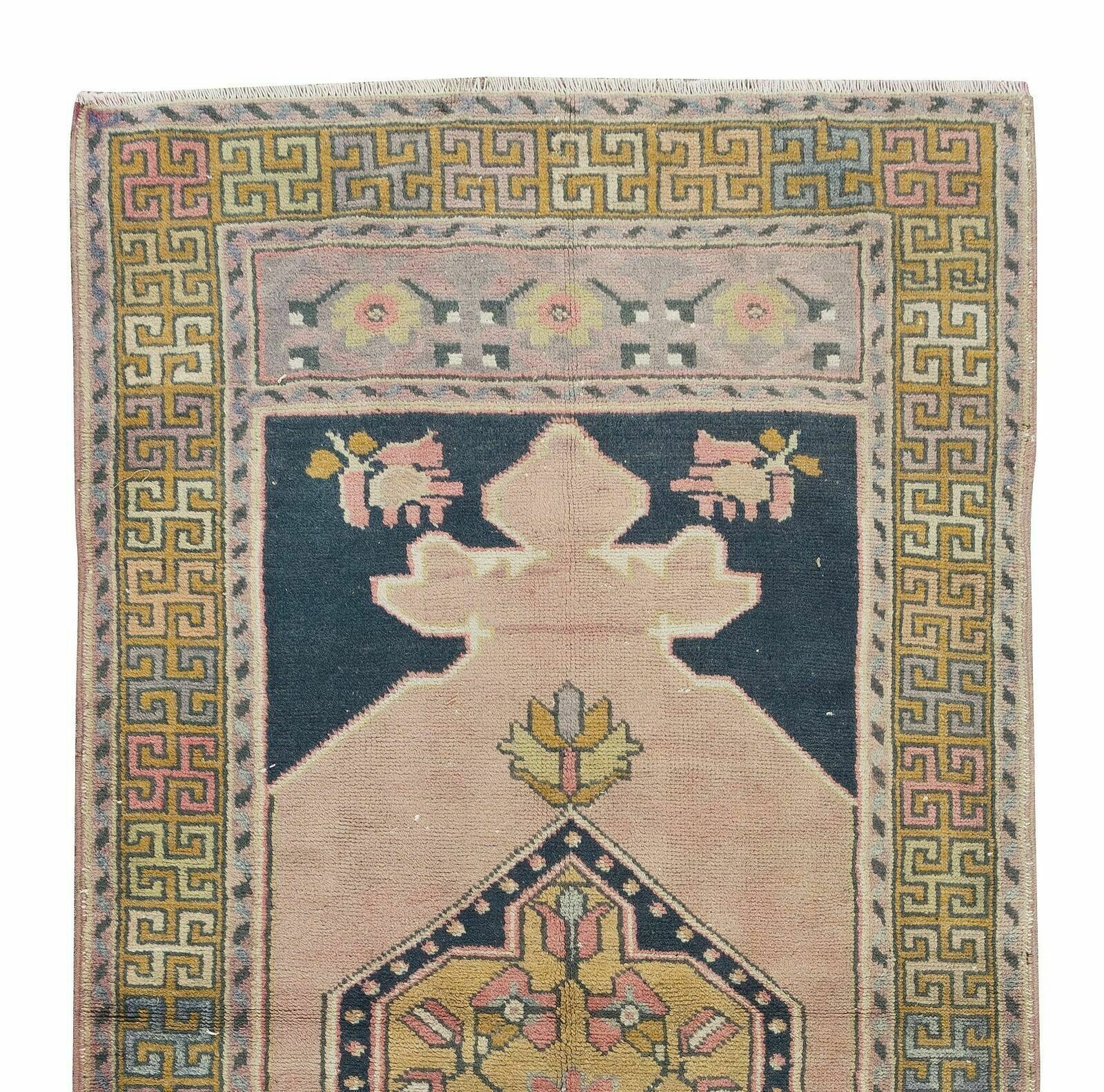 3.2x6.5 Ft Handmade Anatolian Village Rug, Tribal Style Vintage Wool Carpet photo Textiles
