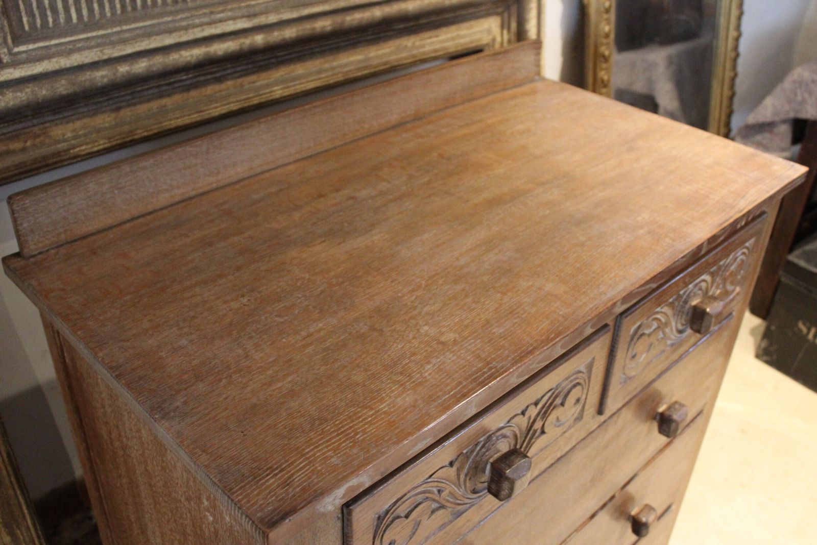 Chest Of Drawers Arts And Crafts Limed Oak Prestigious Maker C1900 photo Furniture