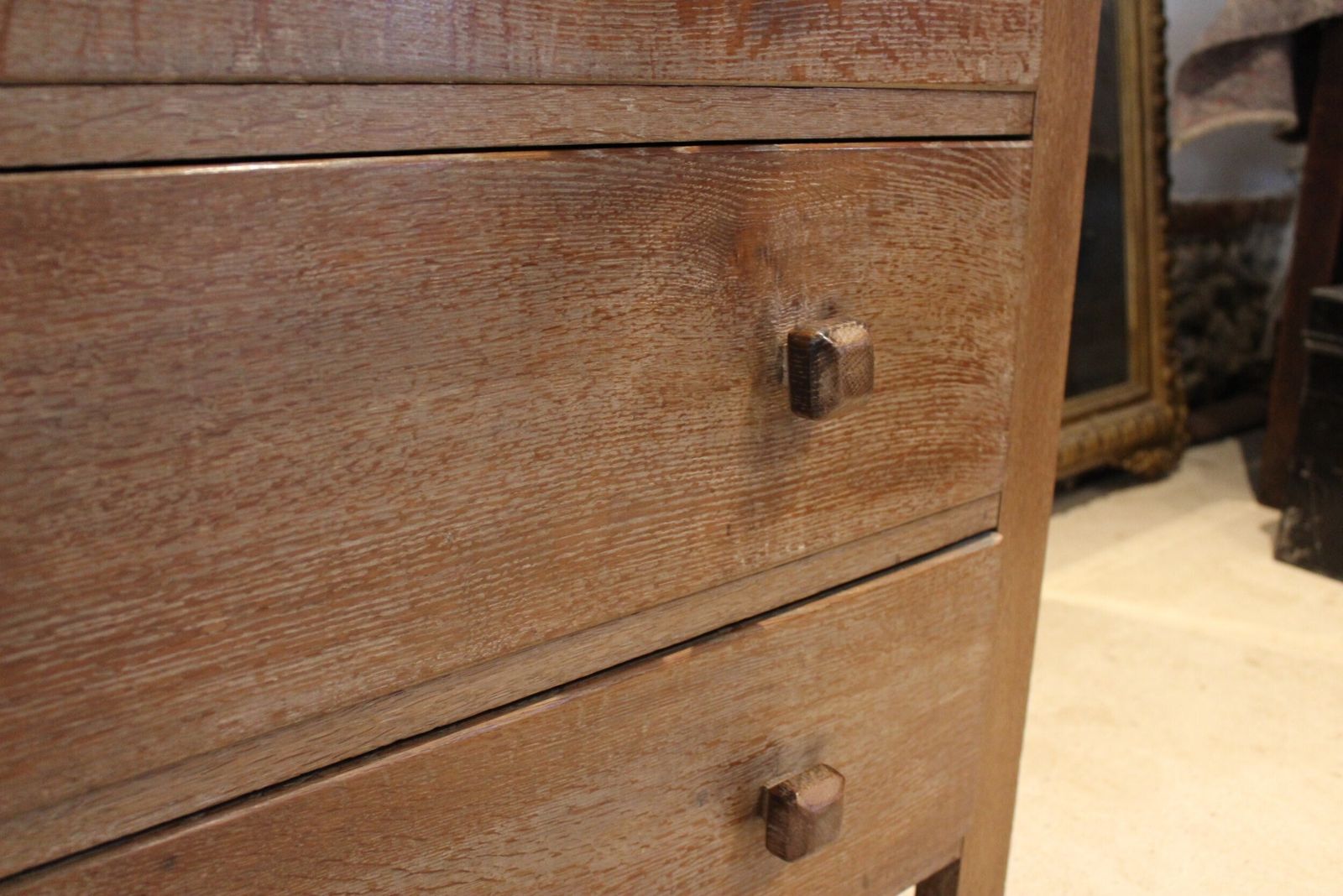 Chest Of Drawers Arts And Crafts Limed Oak Prestigious Maker C1900 photo 895.0