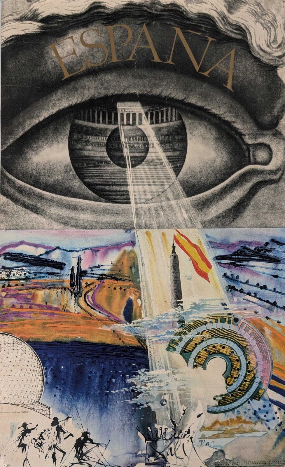 Vintage Tourist Poster Of Spain By Salvador Dalí 1970s photo furniture