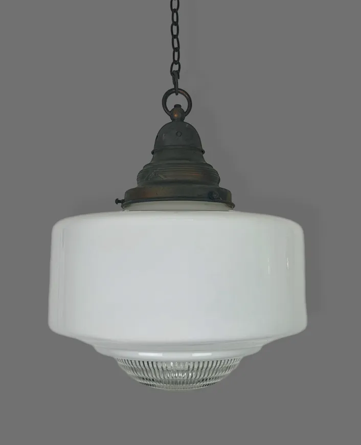 Large Diffused Art Deco Opaline Pendant Light (25161) photo Lighting