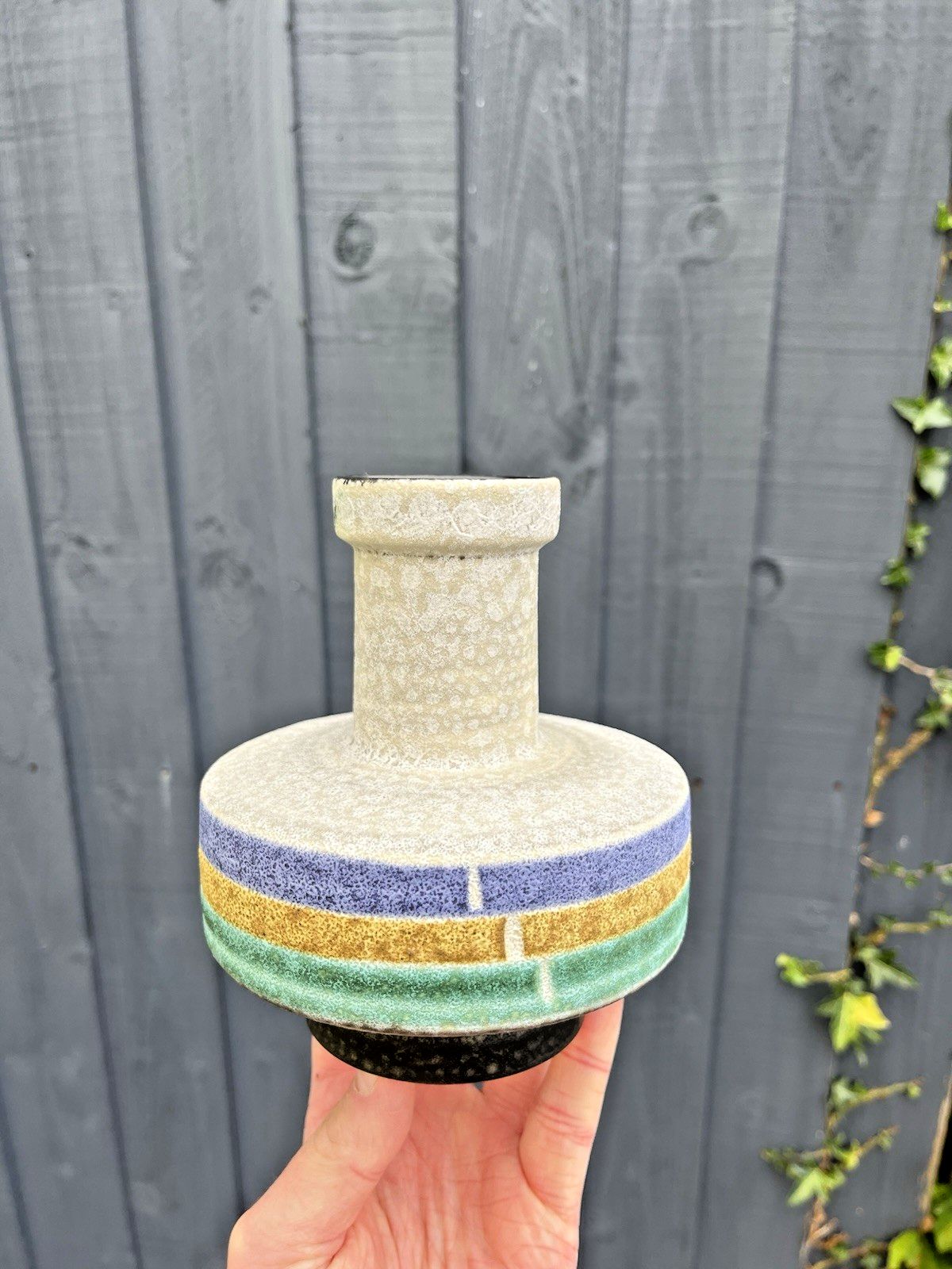 72.0 Mid Century 60's U Uebelacker Keramik West German Pottery Vase 1037/14 Space Age photo