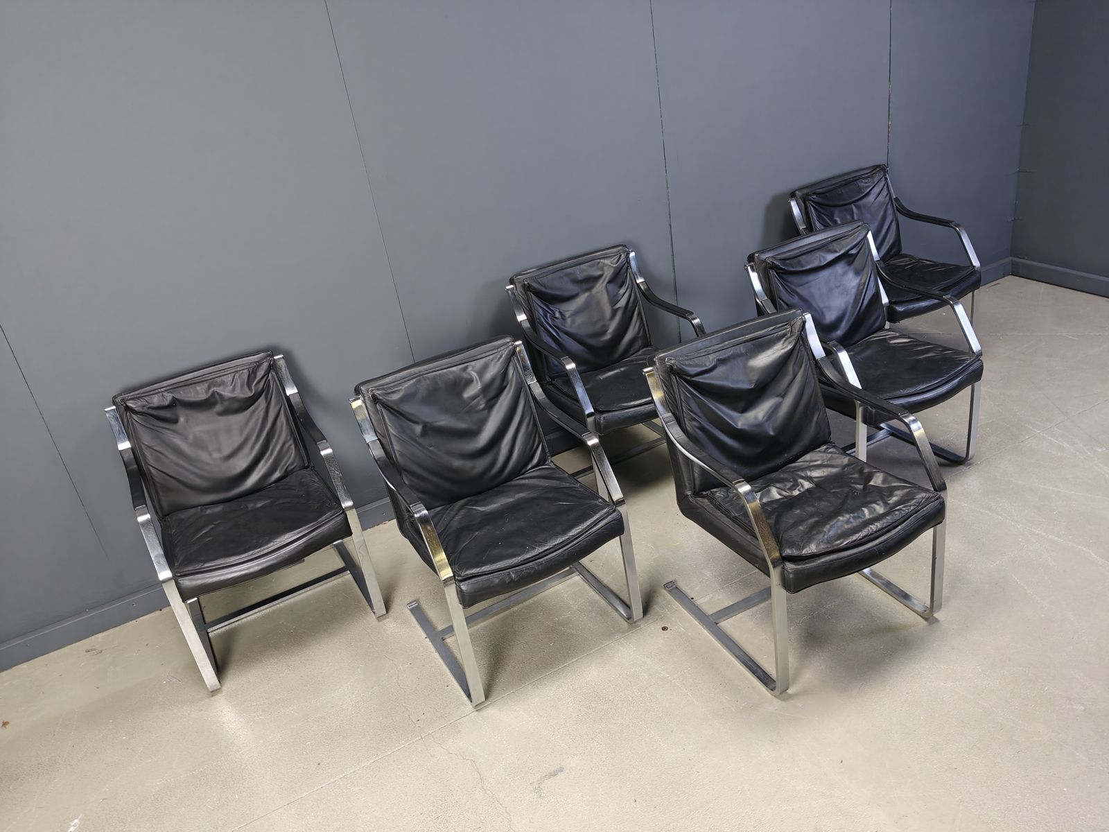Set Of 6 Rudolf Glatzel Armchairs For Knoll Art Collection, 1980s photo Furniture