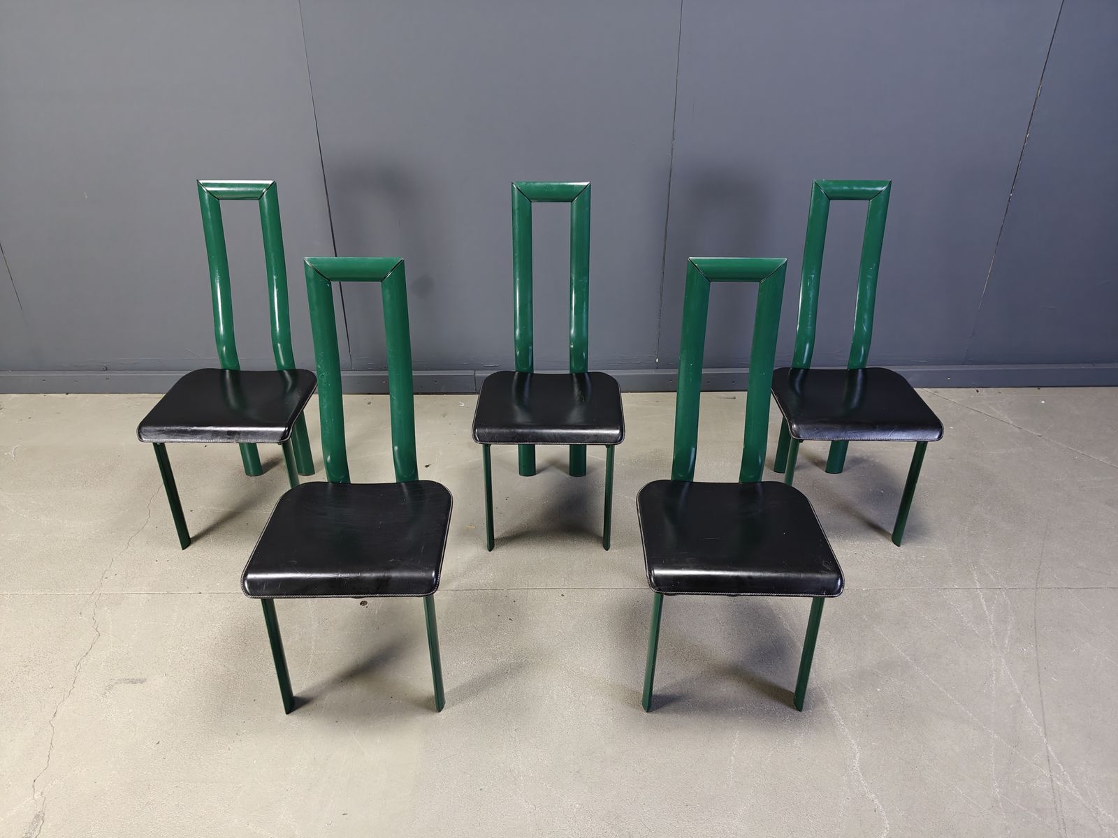 Italian Model Regia Dining Chairs By Antonello Mosca For Ycami, 1980s, Set Of 5 photo vinterior