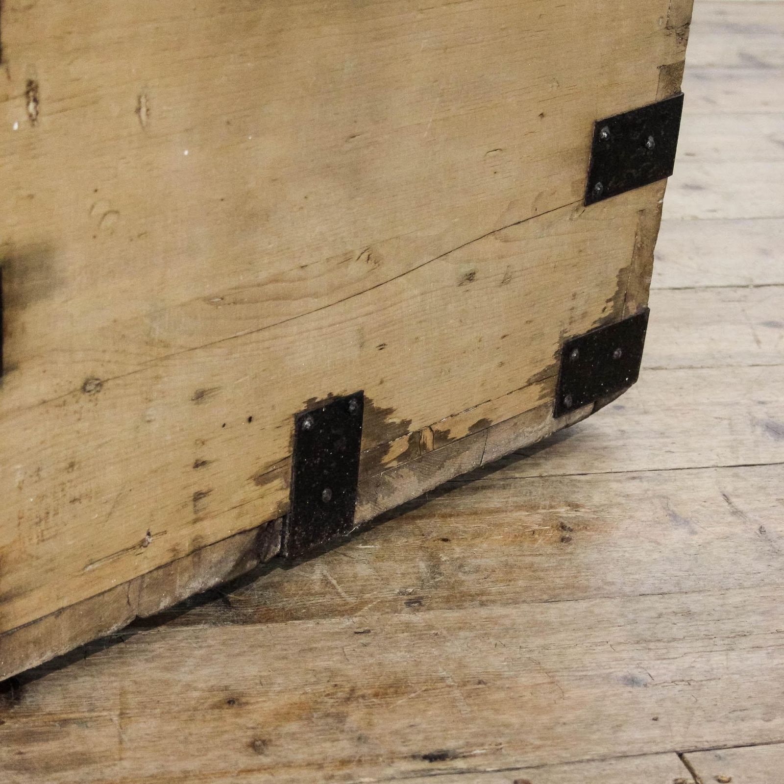 photo for sale Antique Pine Metal Bound Chest | Antique Furniture | Antique Trunk | Antique Storage | Pine Trunks | Blanket Box