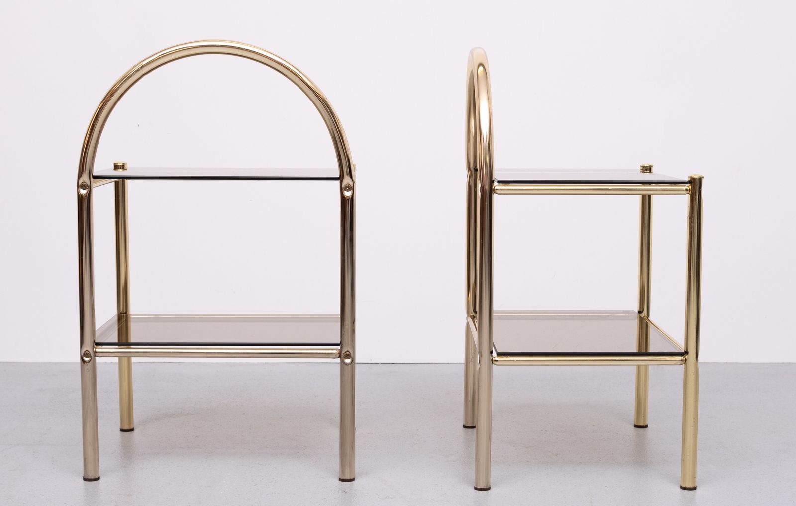 Pair Brass Bed Side Tables 1970s France photo 700.0