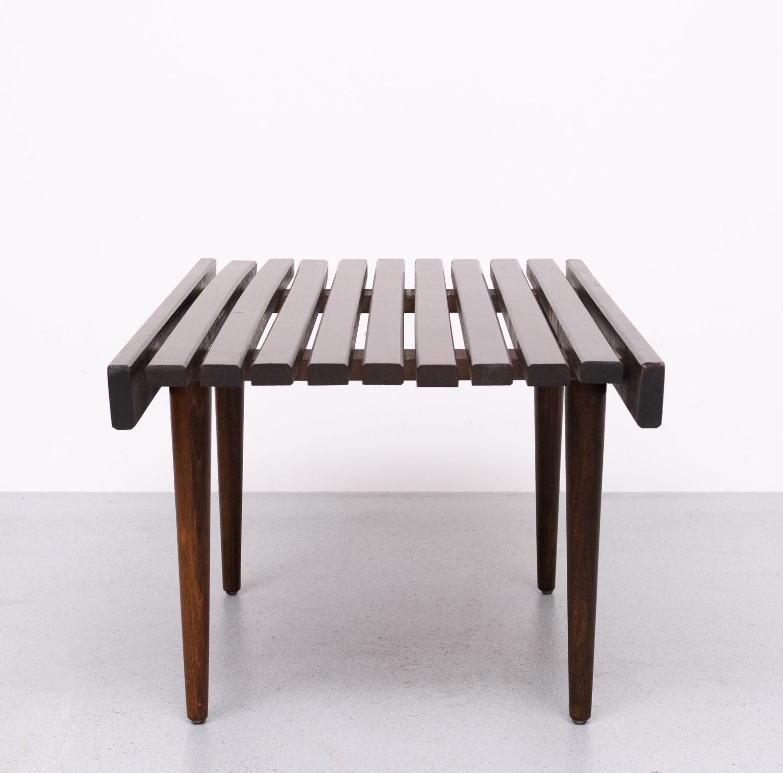 1960's Mid Century Modern Danish Style Wood Slat Coffee Table photo buy