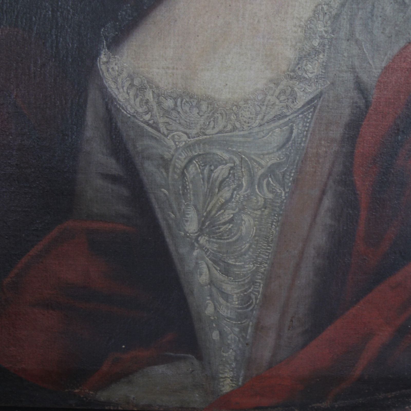 photo vinterior Large 18th Century Portraits Of Mother And Daugthers Antique Portraits Oil On Canvas