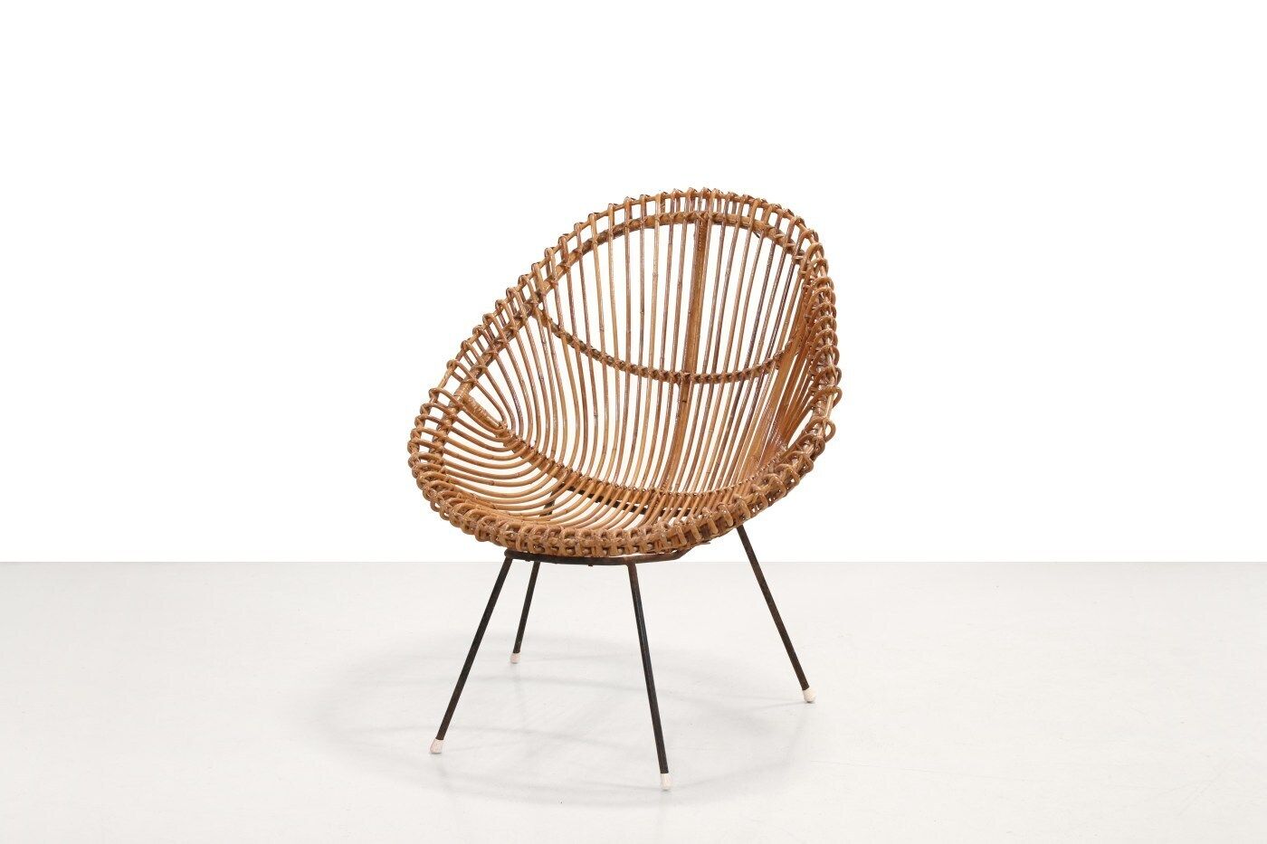 Italian Rattan Chair From The 1960s photo for sale