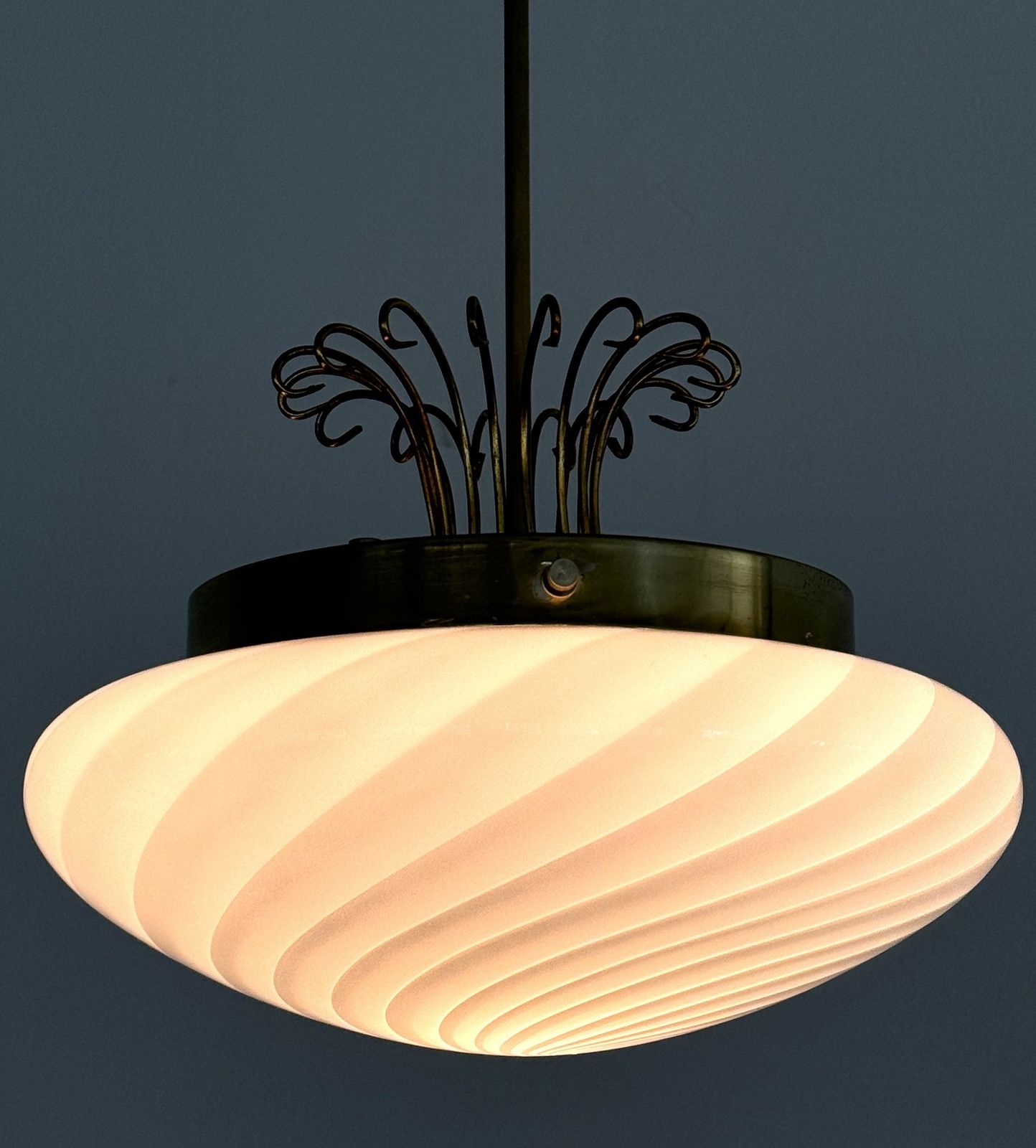Italian Midcentury Chandelier "Medusa Jellyfish" With Swirl Glass, 1970s photo buy