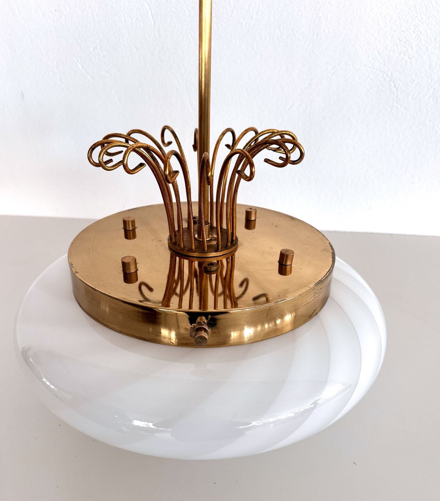 Lighting Italian Midcentury Chandelier "Medusa Jellyfish" With Swirl Glass, 1970s photo