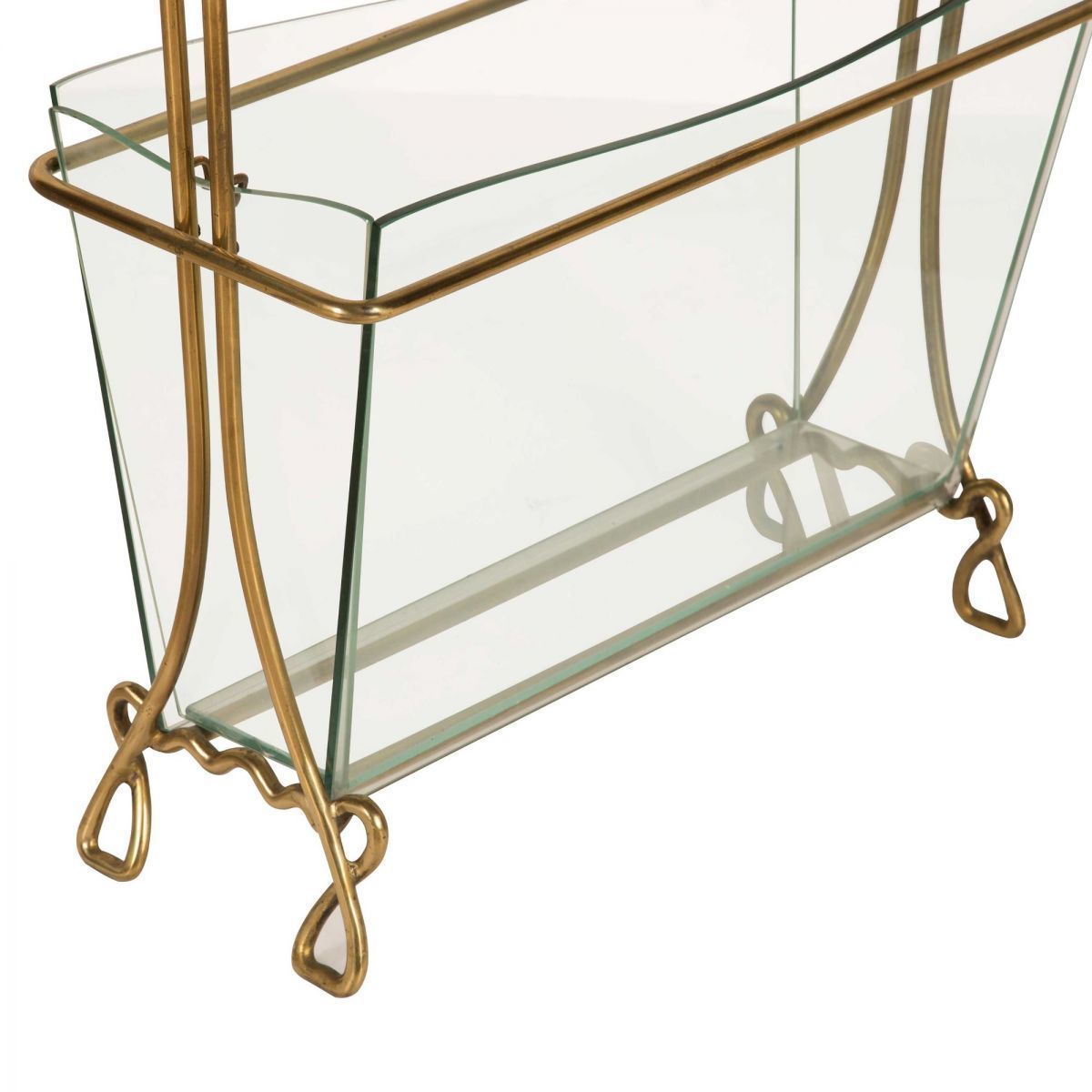 A 20 C Italian Brass & Glass Magazine Holder By Cristal Arte photo Home Decor