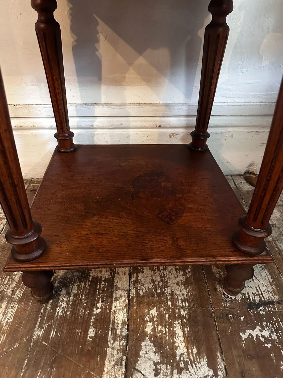 Furniture Belgian Oak Bedside Marble Top C1910 photo
