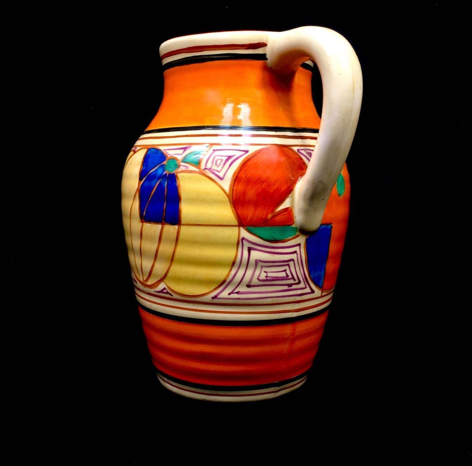 Clarice Cliff Melon Picasso Fruit Isis Vase Art Deco Pottery C.1930 / Antique photo furniture