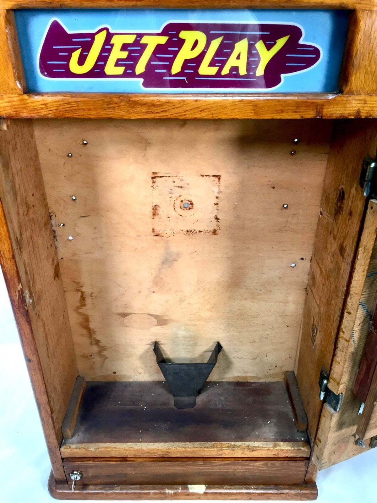 Home Decor Antique Arcade Coin Operated Penny Machine Jet Play By Oliver Whales C.1954 photo
