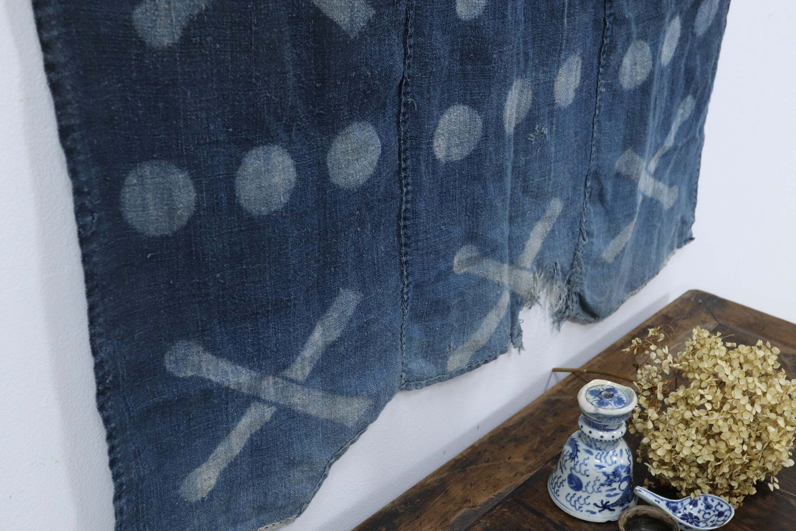 photo furniture Late 19th Century Japanese Indigo Dyed Shishimai Cloth