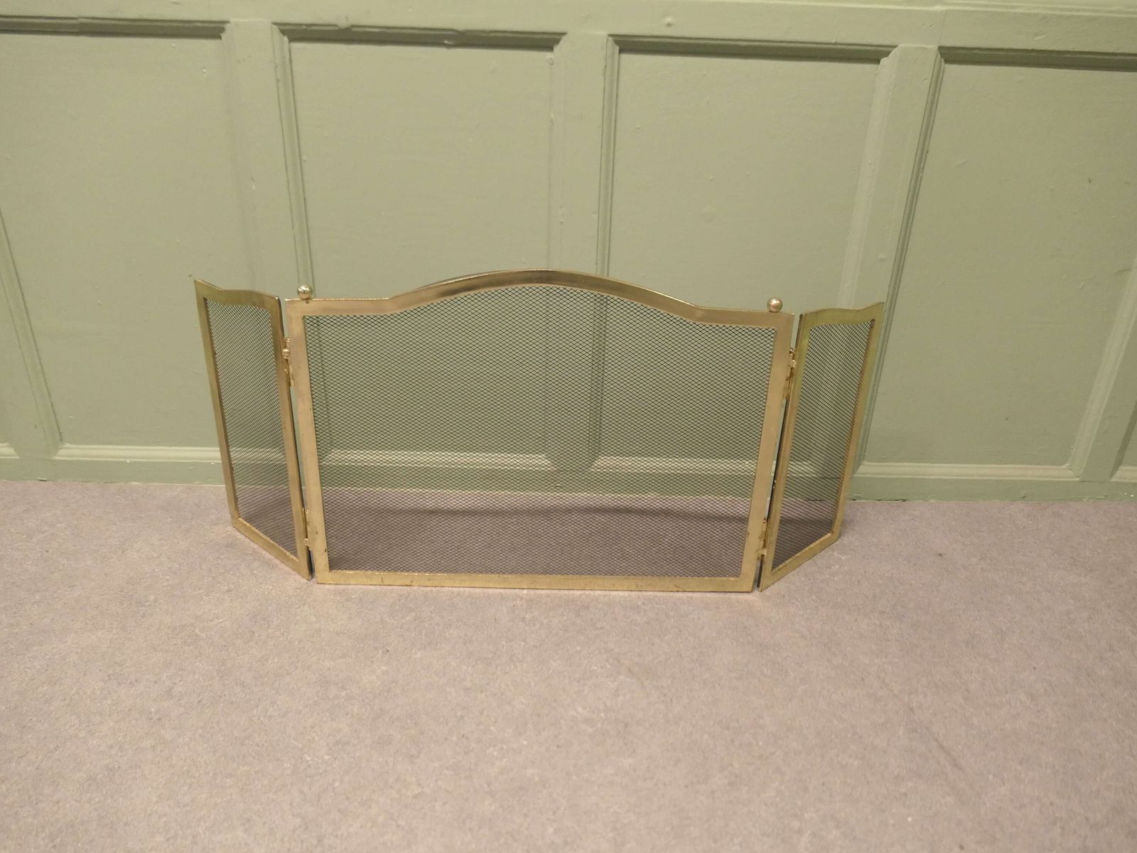 3 Fold French Brass Fire Guard photo Home Fixtures
