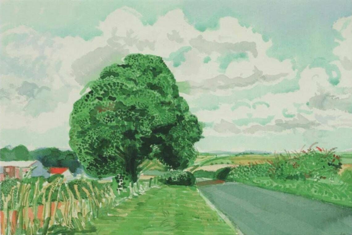 Authentic David Hockney Print / Poster   Midsummer Yorkshire With Tree   Stunning Museum Gallery Wall Art