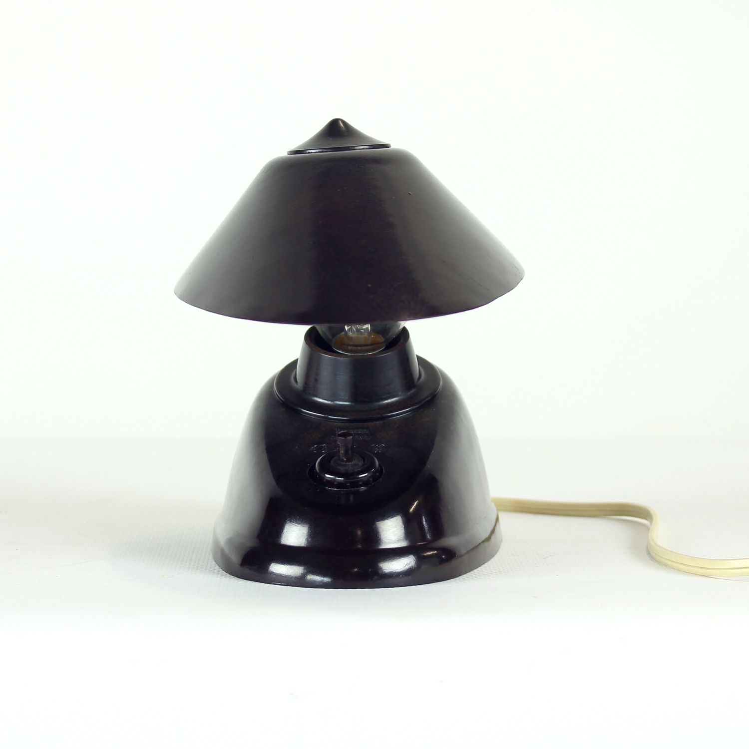 Brown Bakelite Lamp By Bauhaus Team For Esc Zukov, 1930s photo furniture