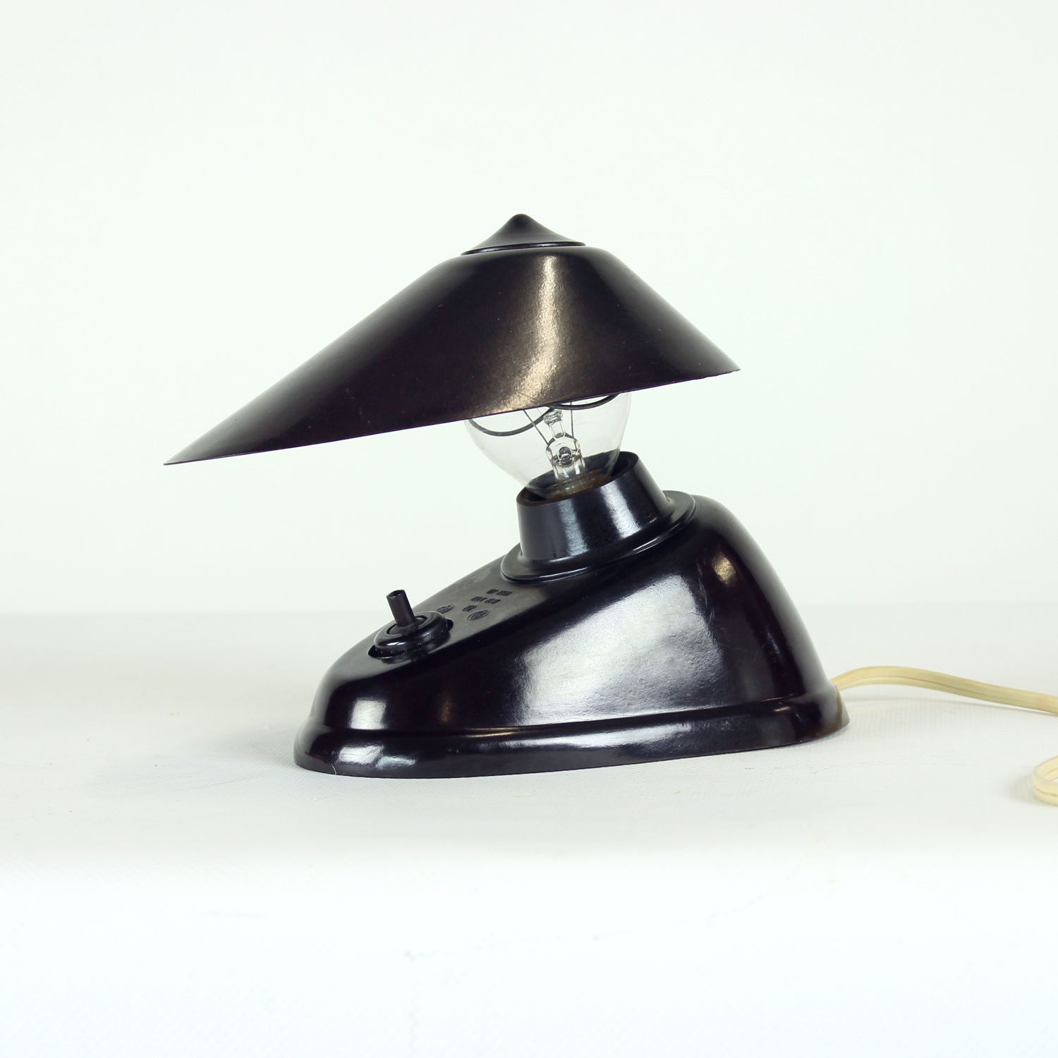 Brown Bakelite Lamp By Bauhaus Team For Esc Zukov, 1930s photo for sale