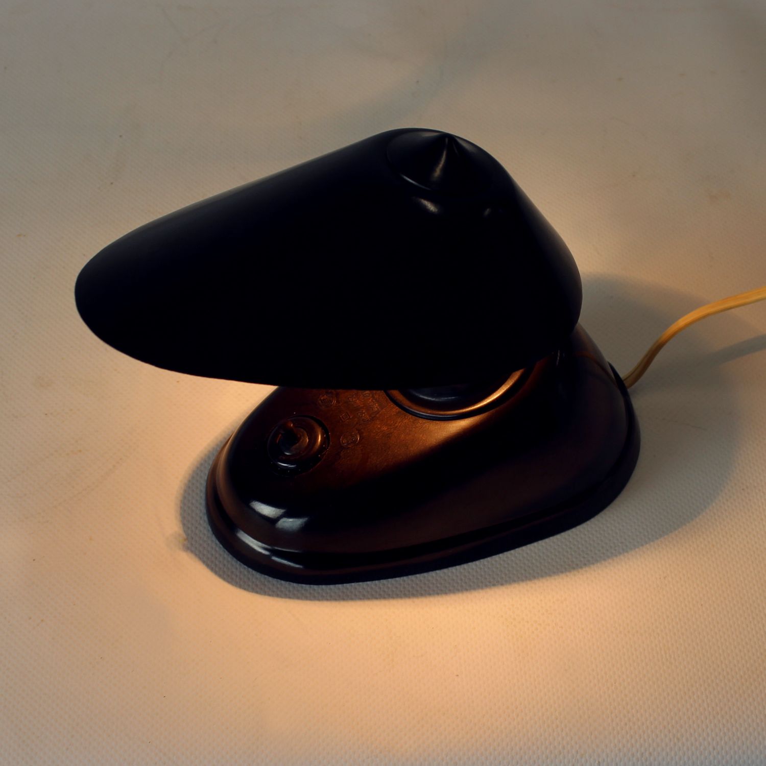 Brown Bakelite Lamp By Bauhaus Team For Esc Zukov, 1930s photo Lighting