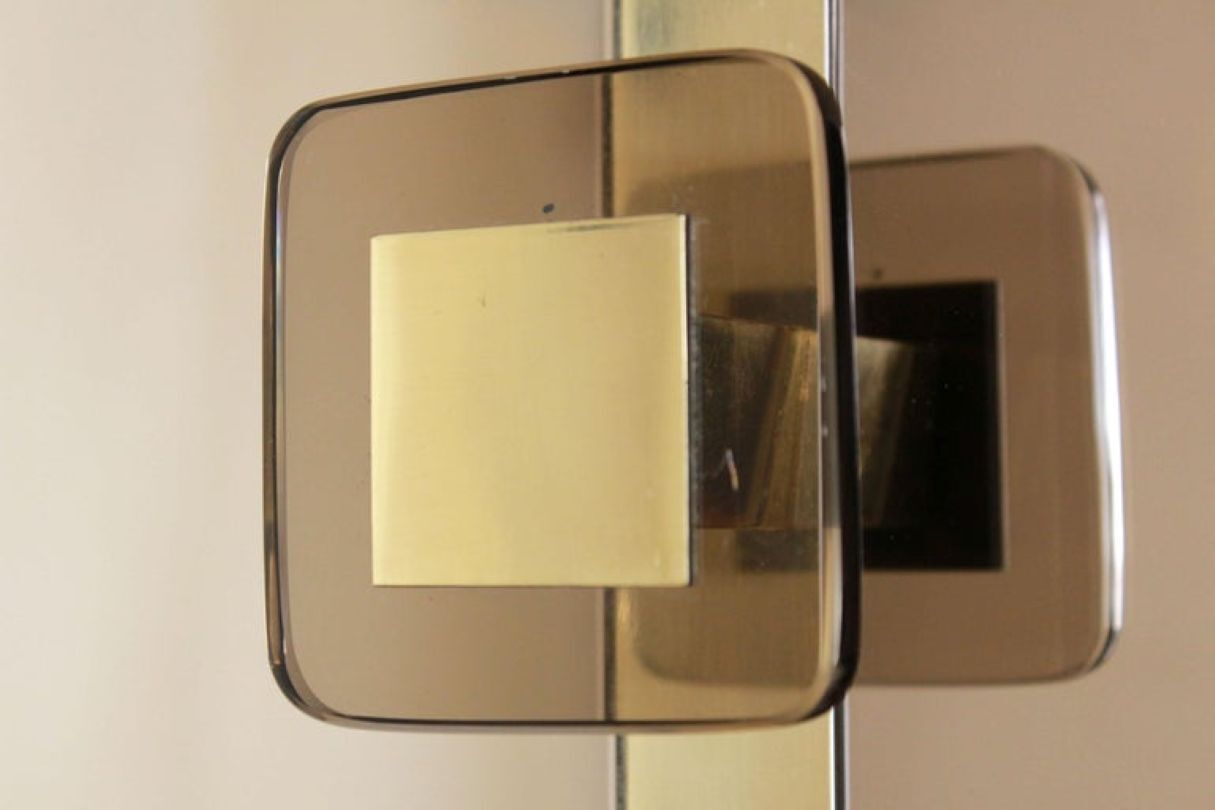 Regency Style Brass And Glass Coat Rack, Italy 1970s photo buy