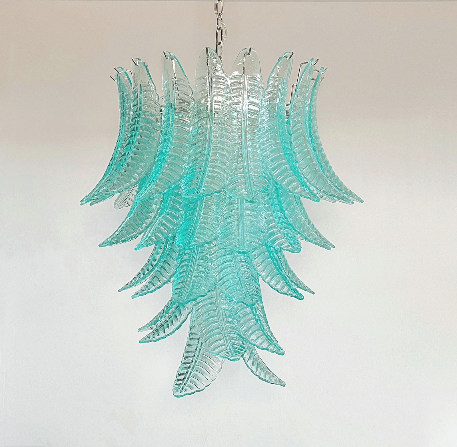 Huge Italian Murano Six Tier Turquoise Felci Glass Chandelier photo 1670.0