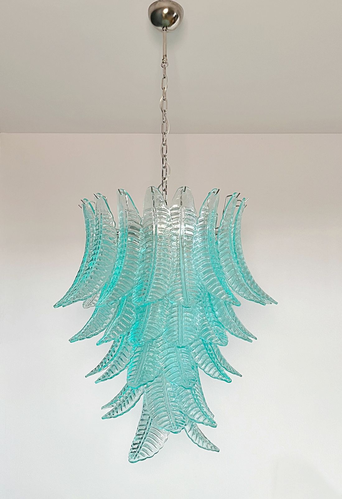 photo furniture Huge Italian Murano Six Tier Turquoise Felci Glass Chandelier
