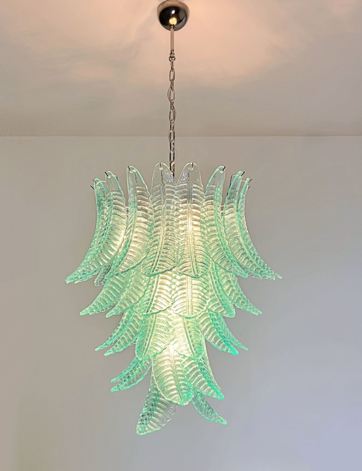 1670.0 Huge Italian Murano Six Tier Turquoise Felci Glass Chandelier photo
