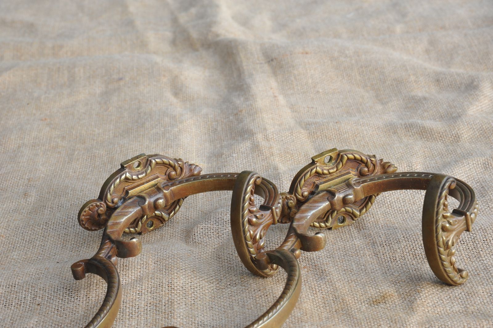 A Fine Pair Of Antique French Bronze Hat And Coat Wall Mounted Hooks photo for sale