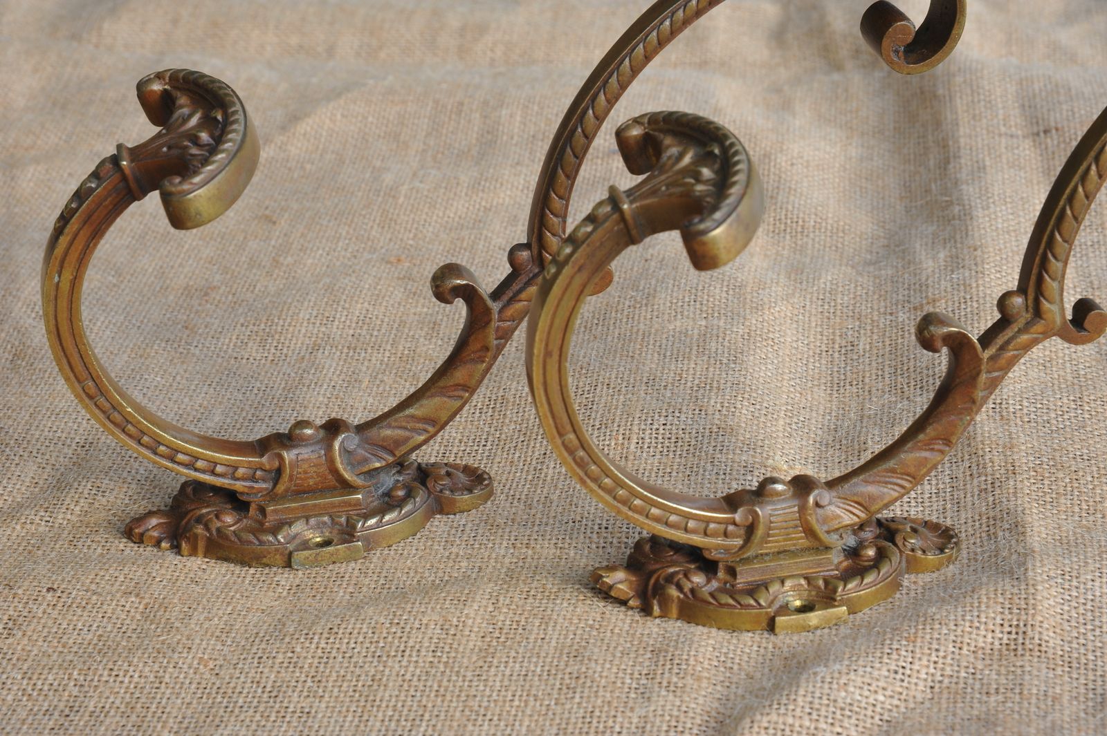 A Fine Pair Of Antique French Bronze Hat And Coat Wall Mounted Hooks photo buy
