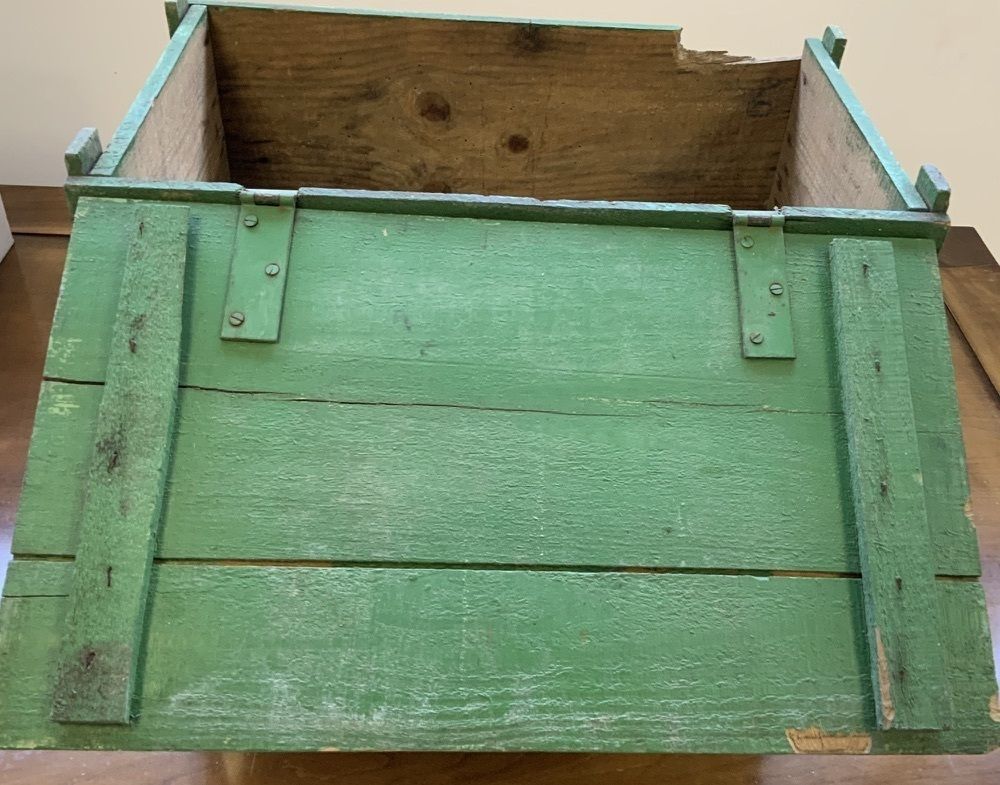 photo for sale 1940's French Castrol Motor Oil Can Wooden Crate