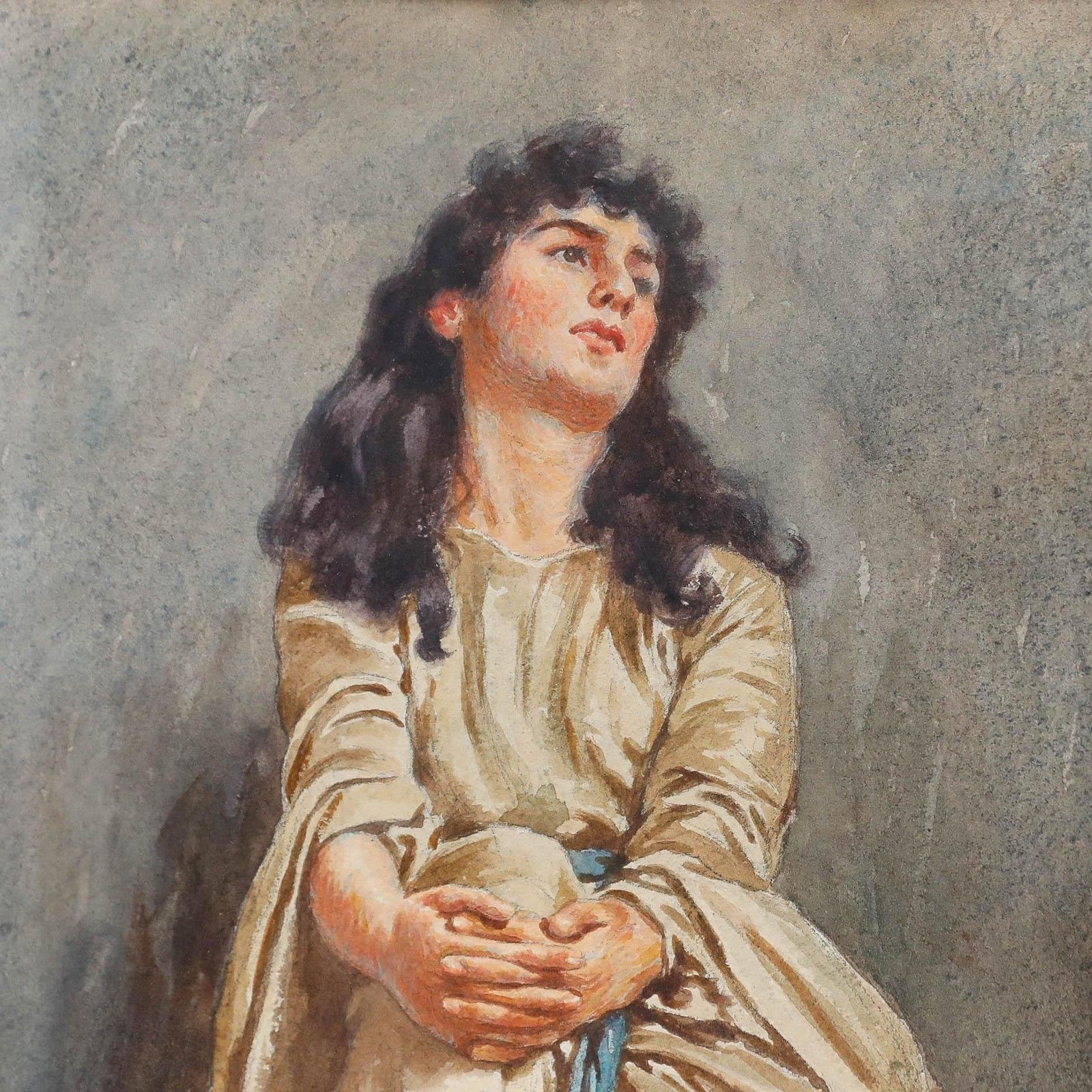 W.F. Ford Framed 1932 Watercolour, Lost In Thought photo Art