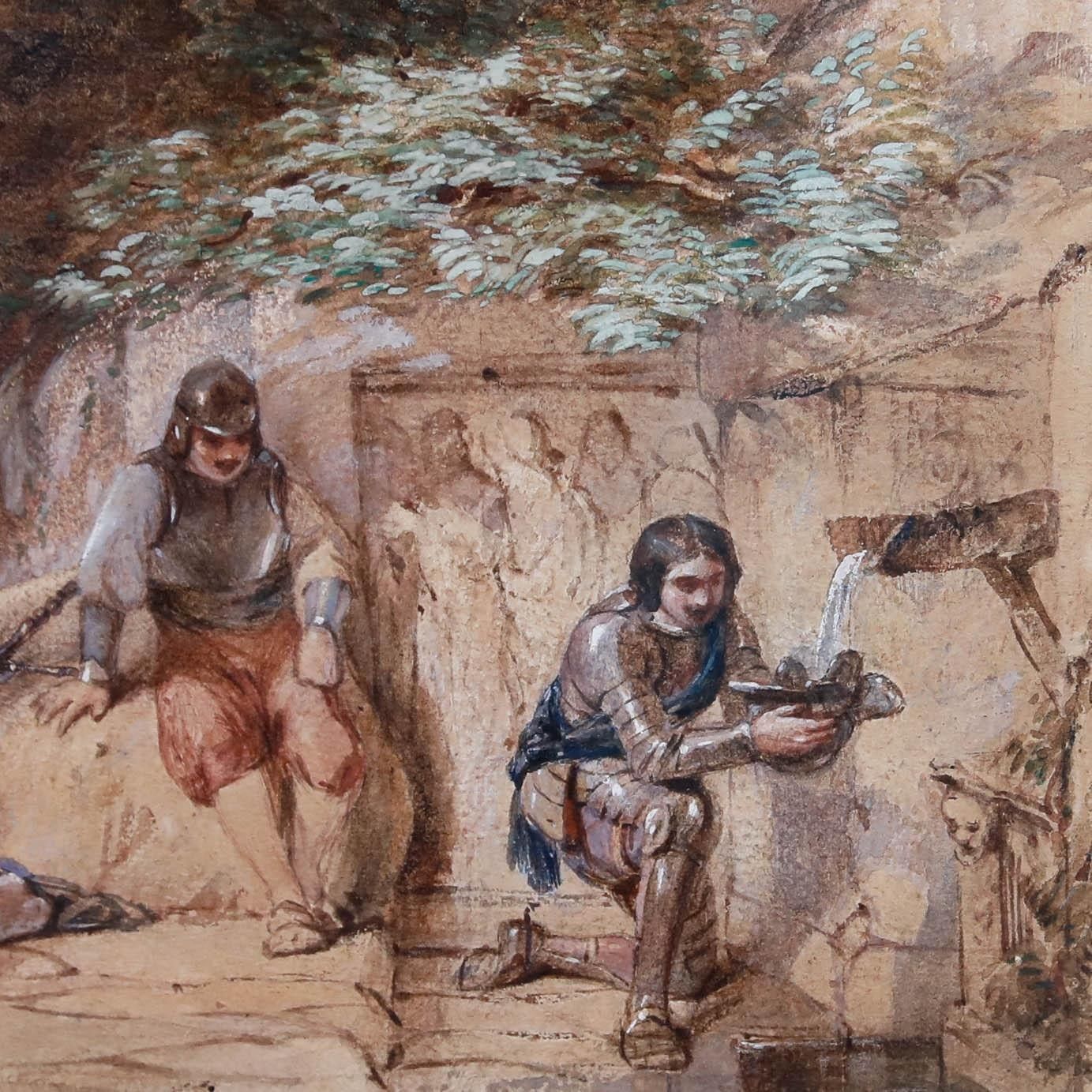 Manner Of George Cattermole (1800 1868) Framed Watercolour, Knights Resting photo Art