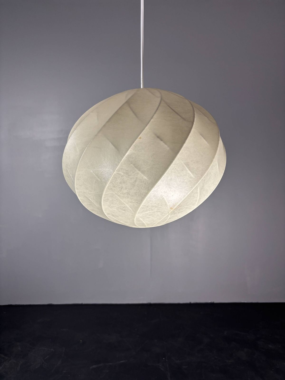Page 1 Of 15 Midcentury Space Age Swirl Cocoon Hanging Pendant Ceiling Lamp, 1960s photo for sale