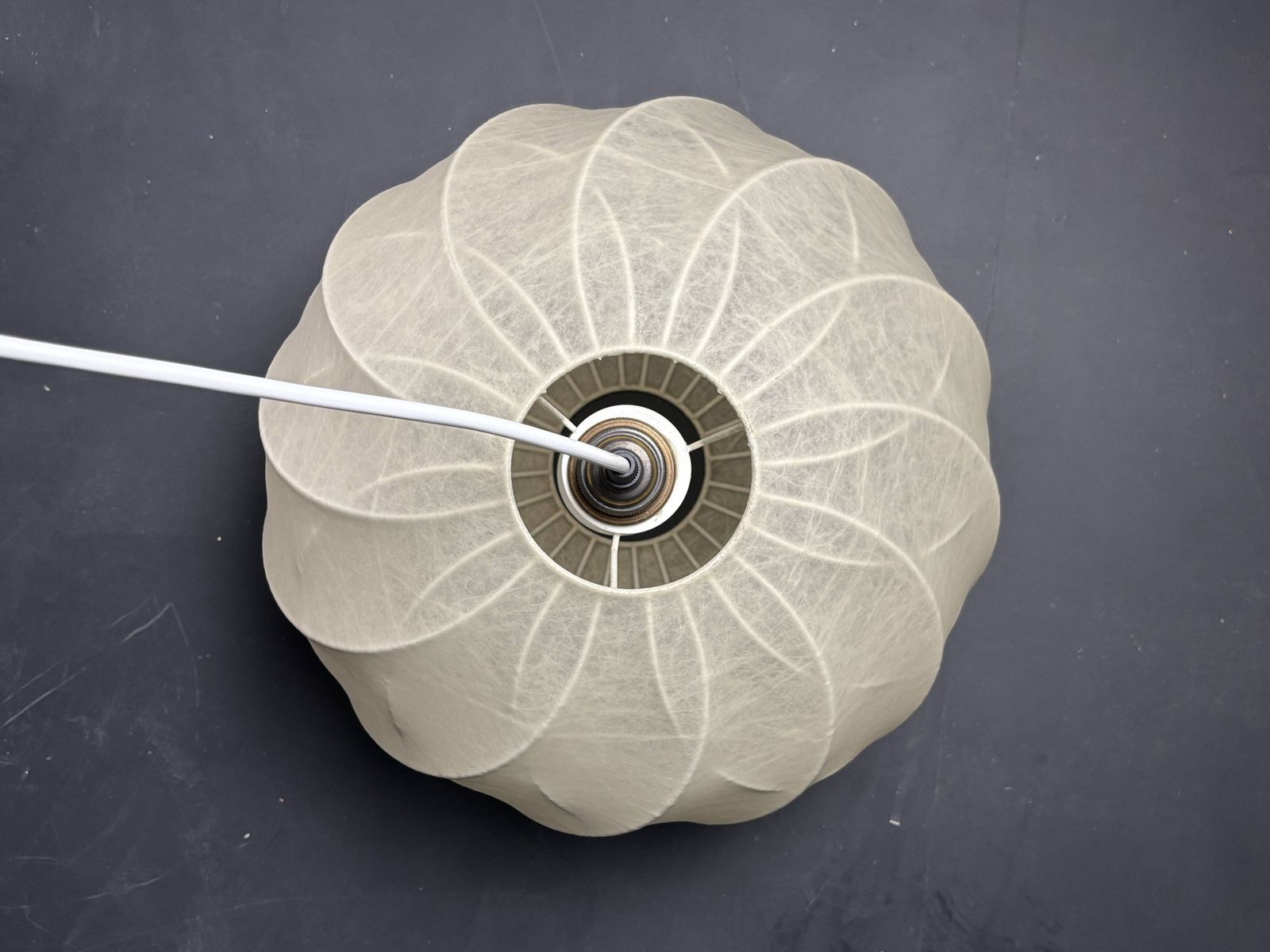 749.0 Page 1 Of 15 Midcentury Space Age Swirl Cocoon Hanging Pendant Ceiling Lamp, 1960s photo