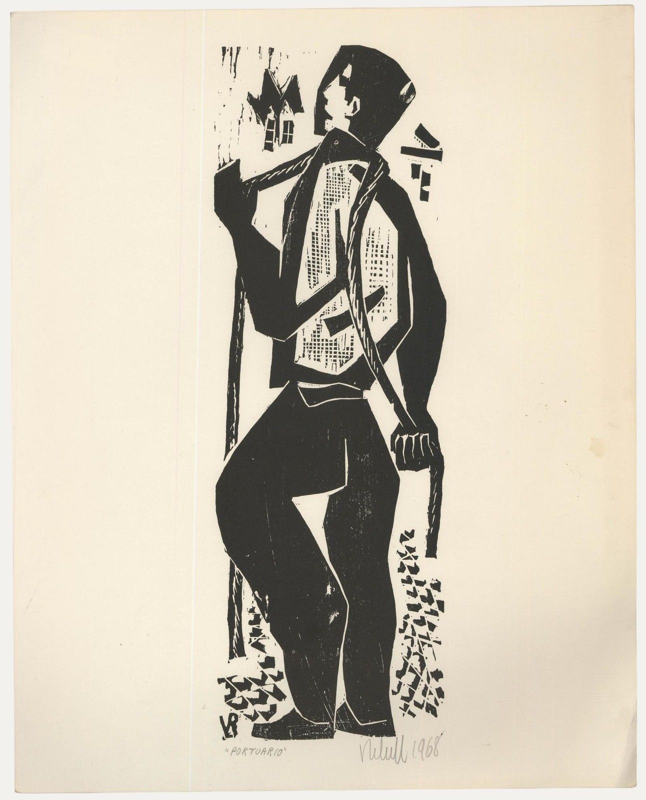 Victor Rebuffo (1903 1983) Mid 20th Century Woodcut, Portuario