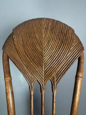 photo buy Set Of 10 Pencil Reed Rattan Bamboo Palm Leaf Dining Chairs, Vivai Del Sud