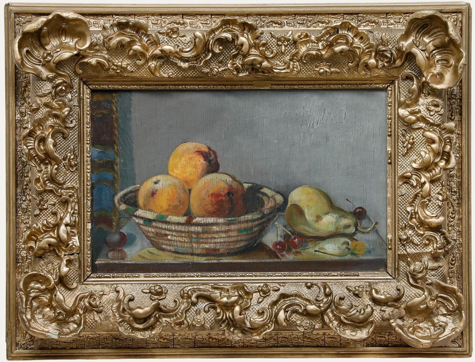 Pont Aven School French Early 20th Century Oil Still Life With Fruit