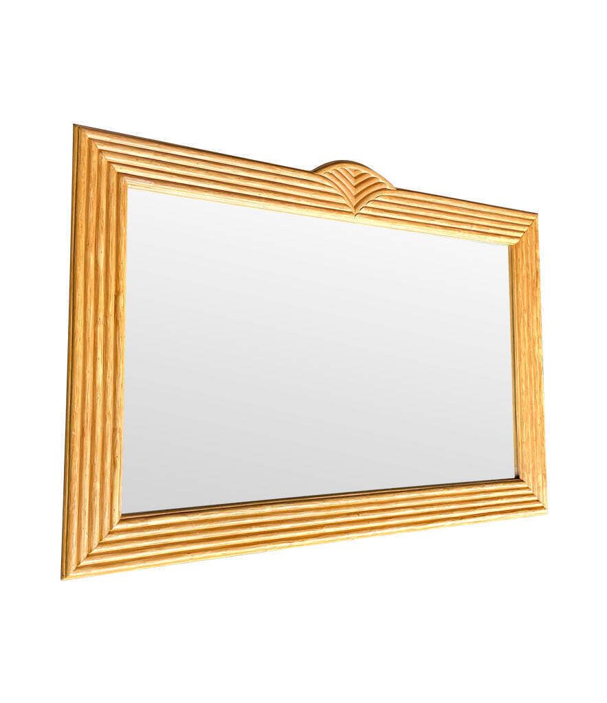 A Large 1970s Pencil Reed Bamboo Mirror In The Style Of Vivai Del Sud photo furniture