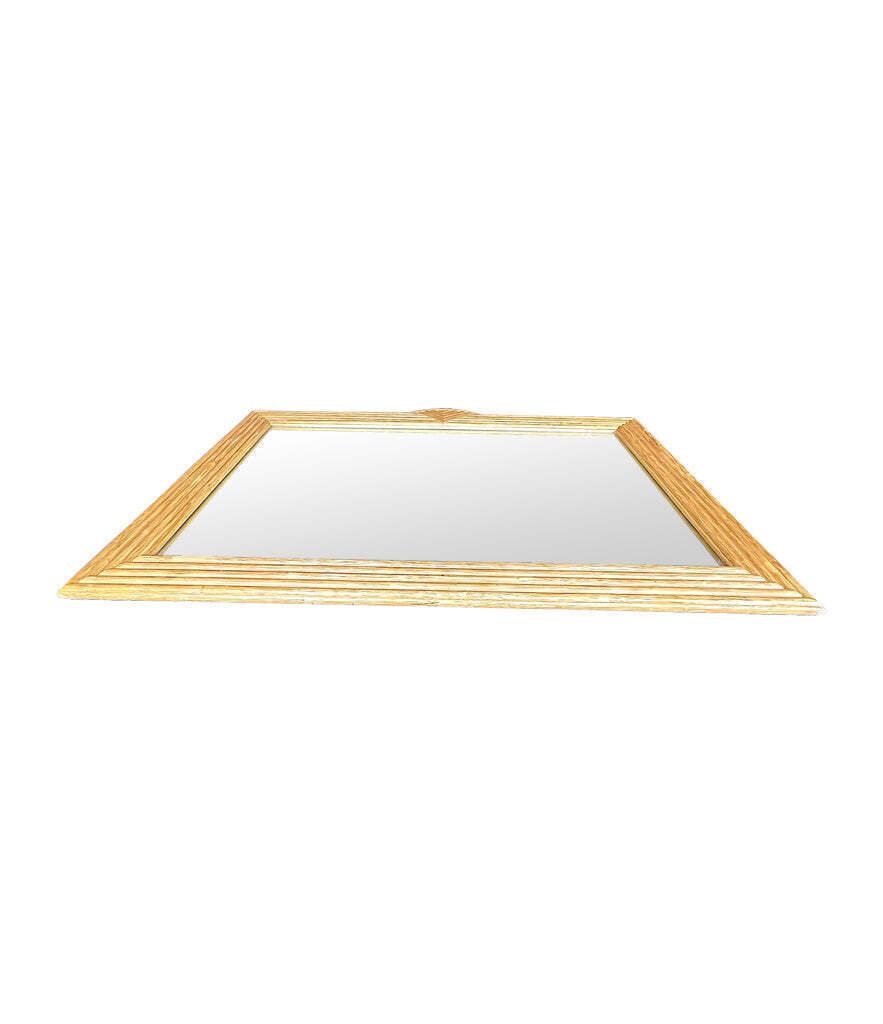 A Large 1970s Pencil Reed Bamboo Mirror In The Style Of Vivai Del Sud photo vinterior