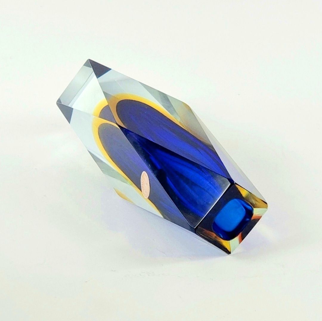 Mid Century Sommerso Murano Glass Vase By Flavio Poli For Alessandro Mandruzzato, Italy, 1970s photo buy