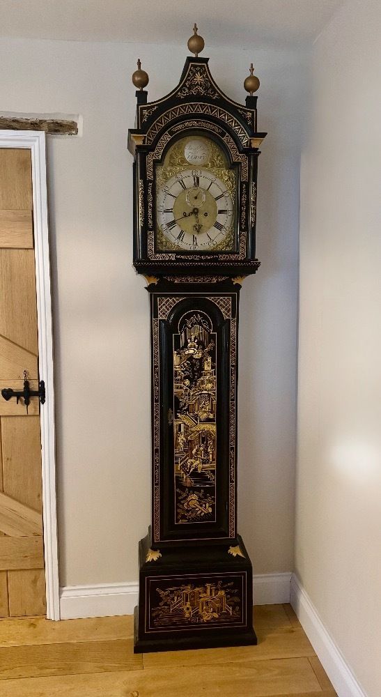 Fantastic Quality Antique George III Lacquered And Chinoiserie Longcase Clock